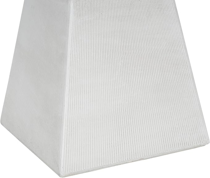 Outdoor Side Table Square Concrete Side Table Pedestal End Tables Cement Small Coffee Tables Patio Garden Stool Plant Stand for Porch, Backyard Balcony,15.2",White Antique Textured