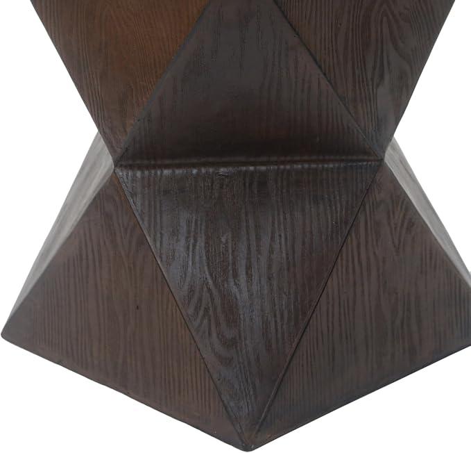 Christopher Knight Home Square Side Table, Concrete Outdoor Table, Accent End Table, Side Table with Wood Grain Finish Modern Design Ideal for Patio Garden Balcony Living Room, Natural