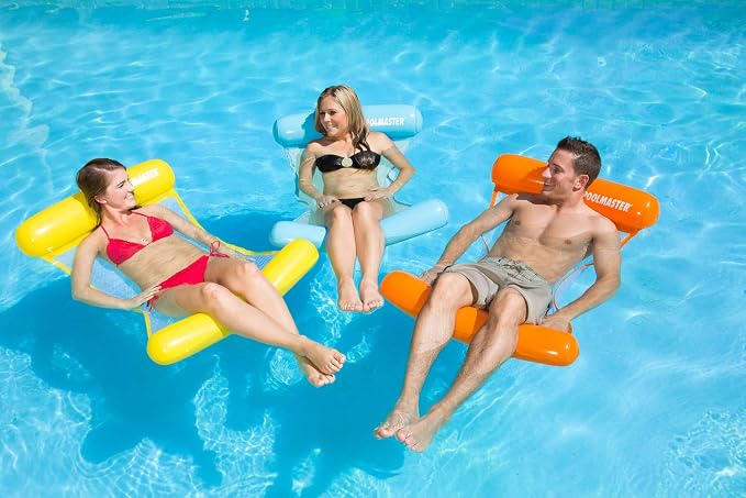Poolmaster Vinyl Water Hammock Large Pool Float for Adults, Orange