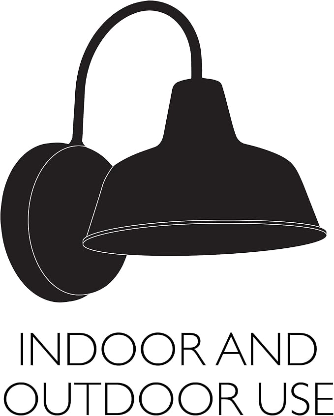 Design House Mason Farmhouse Gooseneck Barn Light, Outdoor Exterior Porch or Patio Wall Light Fixture, Galvanized Gray Paint, 10 Inch Diameter, 1-Pack, 579383 | Wall Mount, Modern Farmhouse, Steel, Lighting, 579383