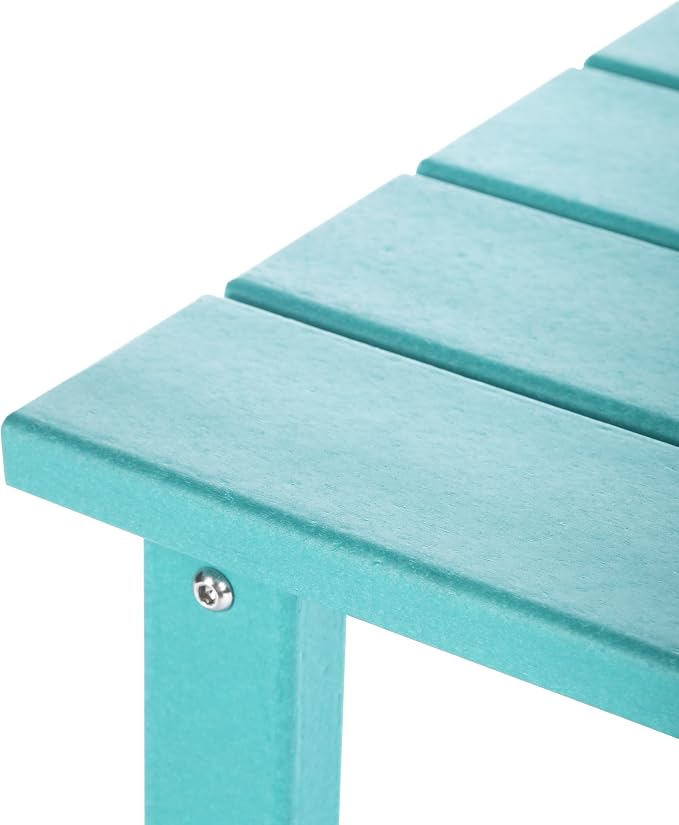 WestinTrends Malibu Kids Outdoor Patio Furniture HDPE Adirondack Square Side Table, Turquoise
