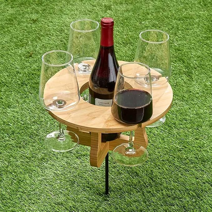 The Lakeside Collection Outdoor Wine or Beer Picnic Table - Beer