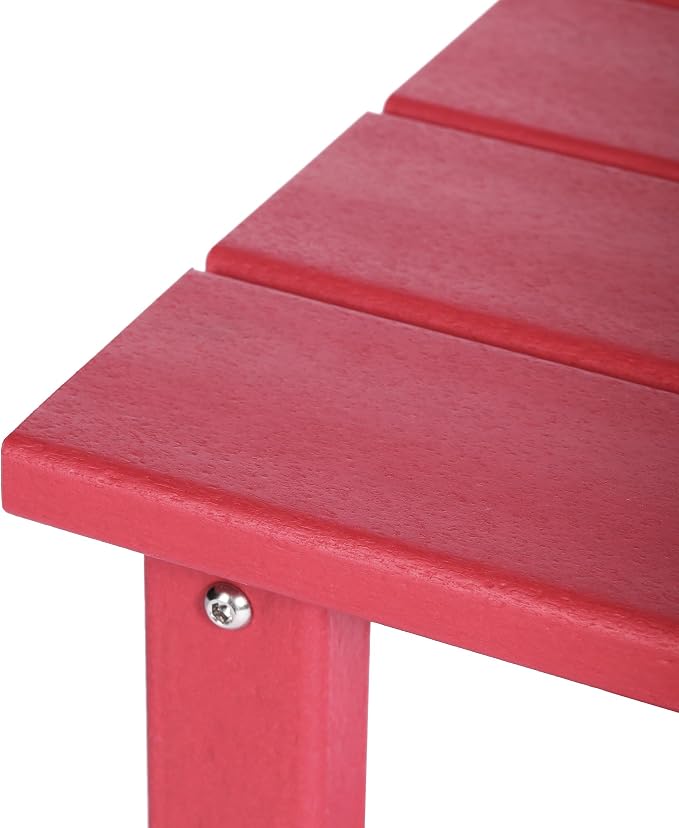 WestinTrends Malibu Kids Outdoor Patio Furniture HDPE Adirondack Square Side Table, Red