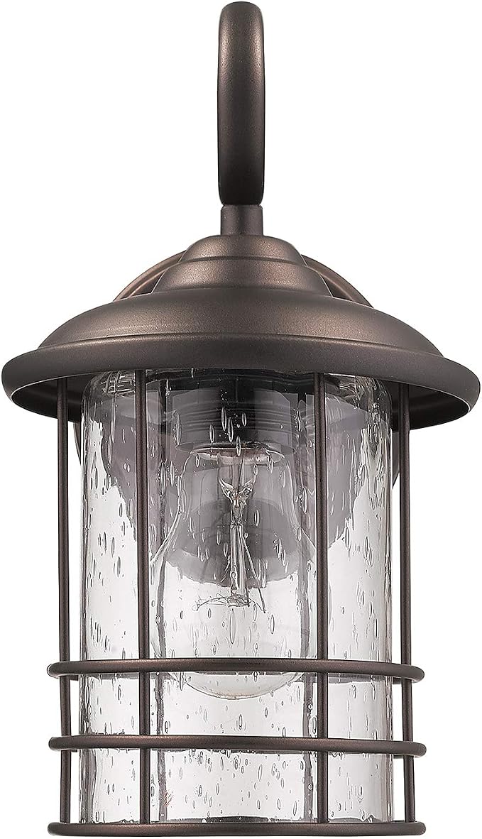 MICSIU 2 Pack 5.5" Narrow Oil Rubbed Bronze Vintage Farmhouse Porch Light | Max 23W 9.8 Inch Outside Fixture, Waterproof Farmhouse Outdoor Wall Sconce for Slim Column, Patio, Front Door Sidelight