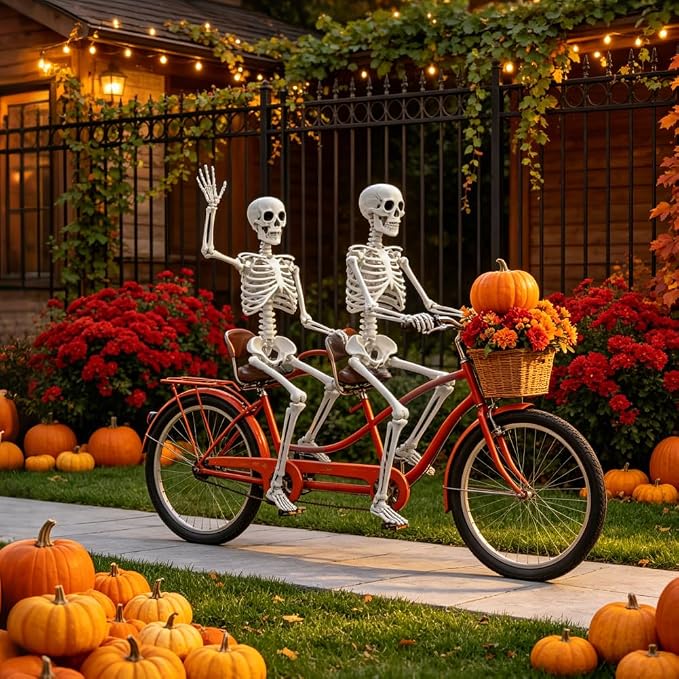 2PACK 36" Skeleton Halloween Decorations, 3FT Skeleton with Movable Joints | Plastic Skeleton for Indoor Outdoor Haunted House Prop Decor