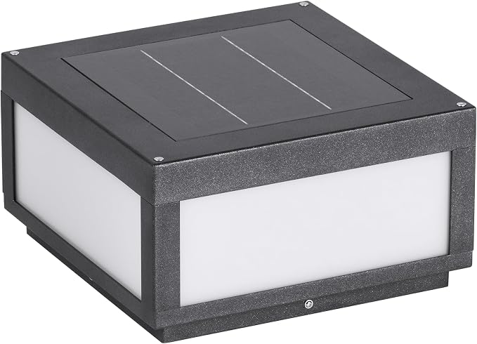 MVBT 12" Solar Post Lights Outdoor, Square Pillar Light, Large Column Light | 3000K LED Modern Column Light, Solar Power Aluminum Waterproof Post Lamp, Dusk to Dawn Lantern for Driveway Entrance Pillars