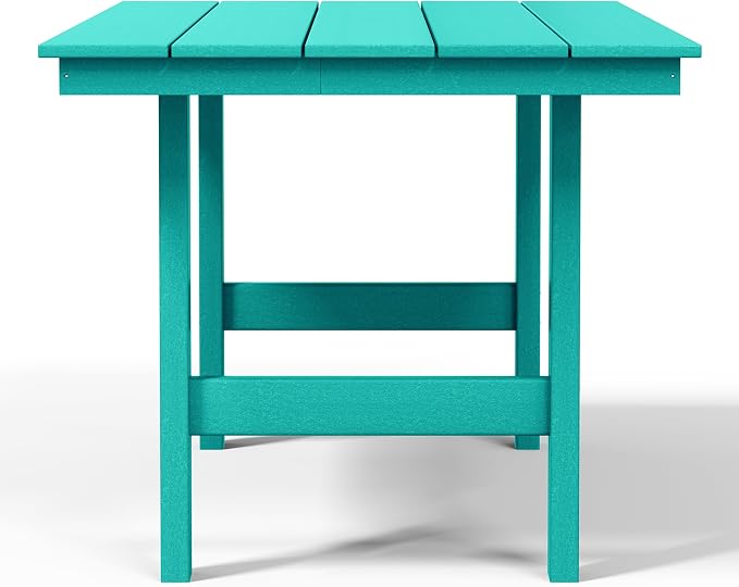 WestinTrends Ashore Outdoor Modern HDPE 66" Wide Rectangle Patio Dining Table for 6, Turquoise