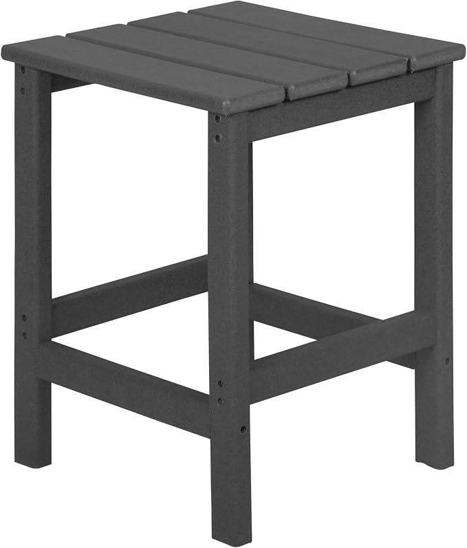 WestinTrends Malibu Square Outdoor Side Table for Adirondack Chair, Gray