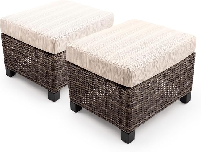 Wicker Patio Conversation Set, Outdoor Patio Furniture Set with Deep Seating, Wide Armrests & Thick Cushions, All-Weather Outdoor Furniture Set for Patio, Porch, Deck & Backyard