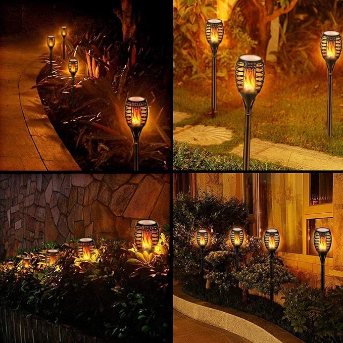 LUYE Low Voltage Torch Landscape Lights 12V Outdoor Wired LED Torches Pathway Lights IP65 Waterproof Flickering Flame Torch Light Low Voltage Landscape Lighting Christmas Decoration Light (6Pack)