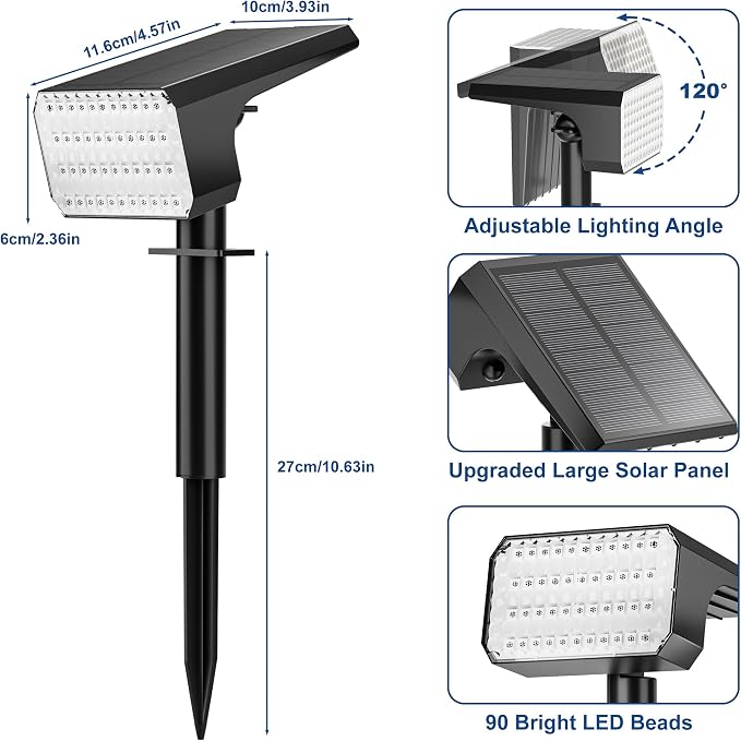 LANSOW Solar Spot Lights Outdoor Color Changing, 8Pack/7 Modes Waterproof Solar Christmas Landscape Spotlights, LED Solar Powered Flood Lights for Yard Garden Pathway Outside Halloween, Auto ON/Off