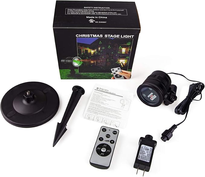 Christmas Laser Lights Outdoors Decoration Projector Light | Waterproof LED Star Show for Xmas Decor House Home Yard Garden Patio Wall Indoor, Red and Green with Wireless Remote