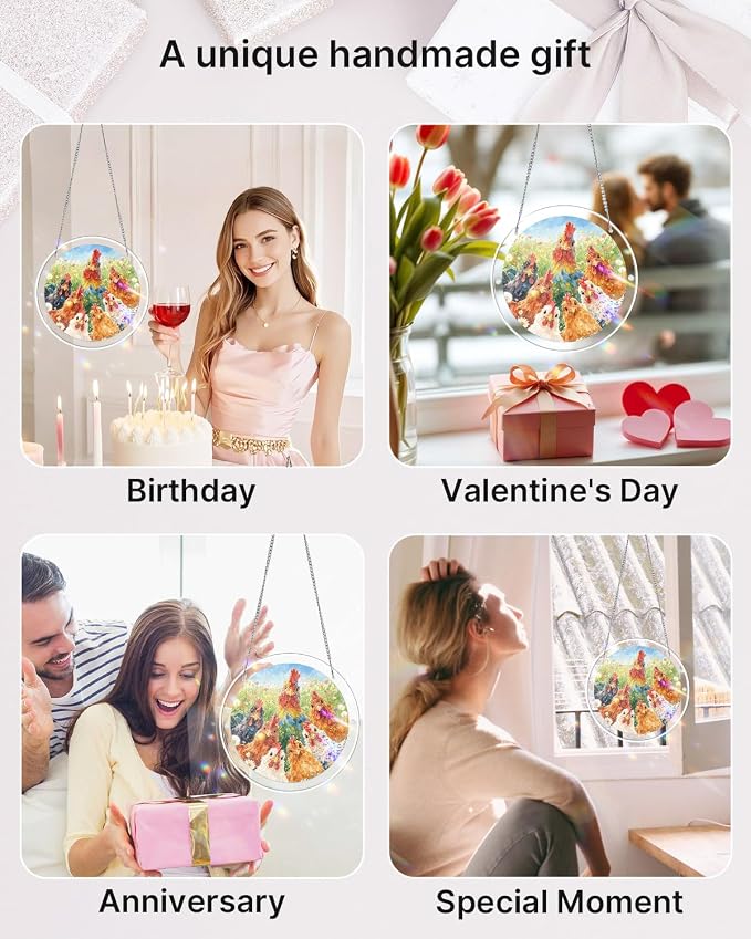Acrylic Puzzle Suncatcher 83 Pieces, Morning in Bloom Sun Catchers Puzzle, DIY SunCatchers Puzzles Window Hanging, Home & Garden Decor, Gifts for Family and Friends, 7.4 in