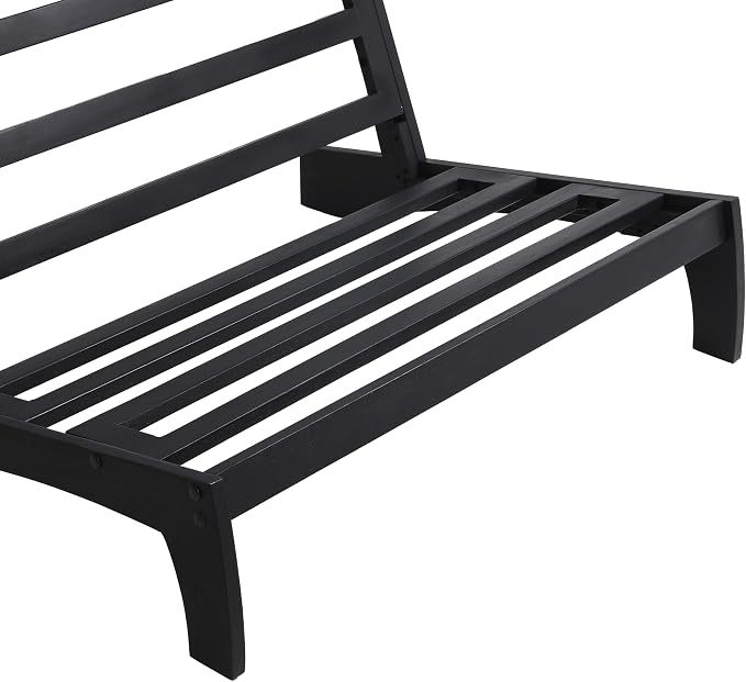 Outdoor Furniture Patio Couch, Weather Resistant Patio Loveseat Sofa Couch with Removable Cushion, Black Wood Frame for Porch & Backyard Seating - Grey