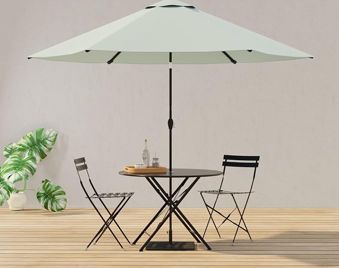 Carolina Chair & Table Round Folding Outdoor Bistro Table with 2" Umbrella Hole - Space Saving Fold Flat Design, Powder Coated Steel Patio Dining Table - Weather Resistant Garden Furniture(Black,36")