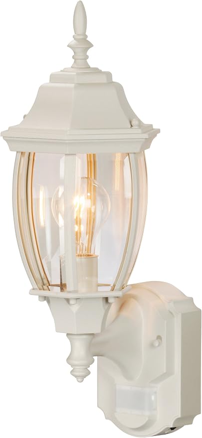 Globe Electric Heath Zenith HZ-4192-WH Six-Sided Die-Cast Aluminum Lantern, White with Beveled Glass, Bulb Not Included
