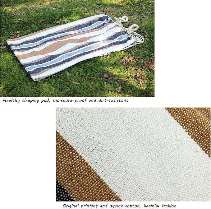 XL Double Brazilian Hammock 260x150cm - Soft Cotton Fabric for 2 People - Ideal for Backyard, Patio, Porch - Indoor/Outdoor Swing Bed with 2 Hanging Ropes Brown