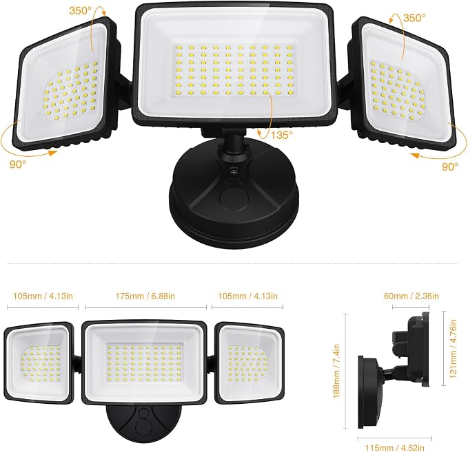 Onforu 150W LED Security Light, 15000LM Outdoor Flood Light Switch Controlled, IP65 Waterproof LED Exterior Floodlight, 6500K White Wall Mount Security Lighting for Entryway, Garage, Yard, Eave