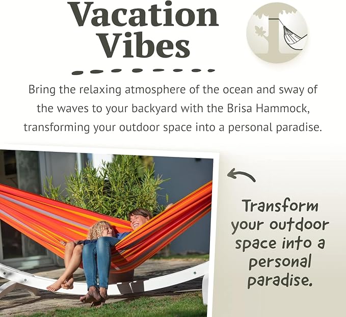LA SIESTA Brisa Double Outdoor Hammock — Colombian-made Polypropylene, UV & Weather Resistant, for Backyard & Patio – Toucan