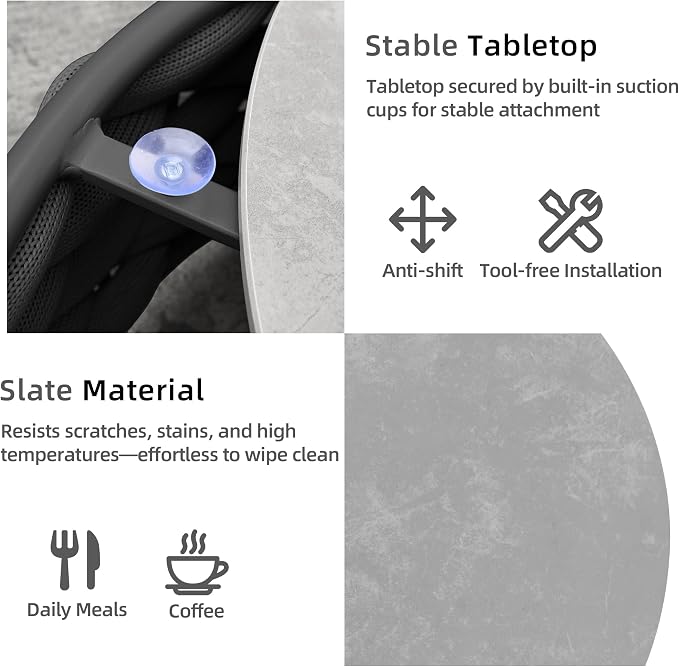 Round Coffee Table for Indoor & Outdoor Use, Aluminum Patio Furniture with Handwoven Ropes, Weather-Resistant for Garden, Terrace & Poolside (Black)
