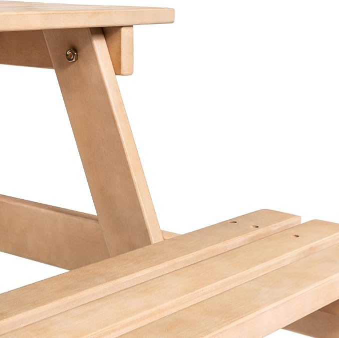 JONATHAN Y Shoreham 59" Eucalyptus Wood Outdoor Picnic Table with Benches for Patio, Rectangular Dining Set with 2" Umbrella Hole, Heavy Duty 700 lbs Capacity, Light Teak BNH200B