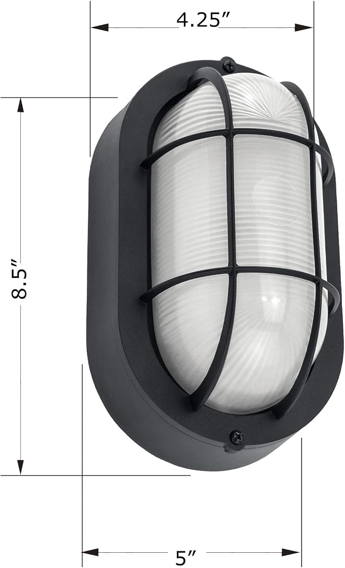 WISBEAM LED Bulkhead Light, Outdoor LED Wall Light for House, Dimmable, 6W Replace 60W, 450 Lumen 3000K Daylight White 80CRI, Waterproof, ETL Rated