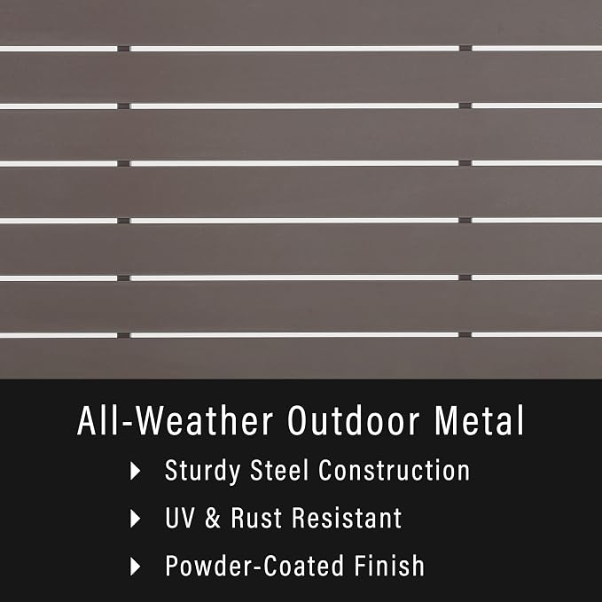 Crosley Furniture Cali Bay Weather Resistant Metal Outdoor Side Table for Patio, Deck, Porch, Light Brown