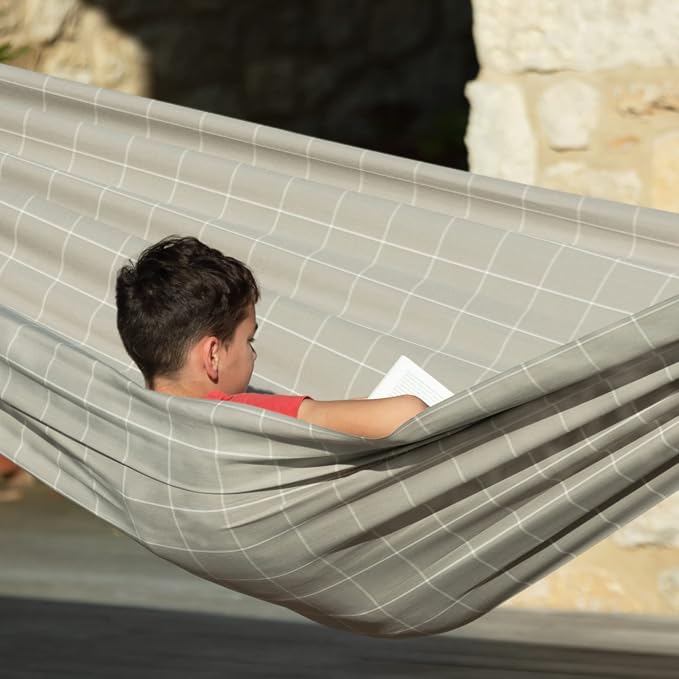La Siesta® XL King Brisa Classic Hammock & CasaMount, Walls Ceilings Beams Suspension Kit - Indoor Outdoor Hammock Swing, Weather Resistant, Almond