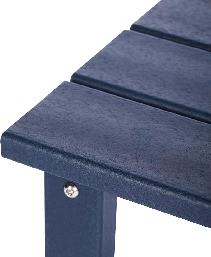 WestinTrends Malibu Kids Outdoor Patio Furniture HDPE Adirondack Square Side Table, Navy Blue