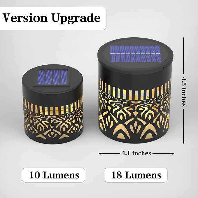 2 Pack Large Solar Fence Lights Metal Solar Powered Outdoor Wall Deck Step Lights Mandala Theme Waterproof Fence Light for Garden Post Patio Backyard Yard Decor, Gardening Gifts for Women Mom Grandma