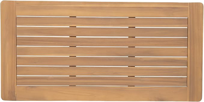 Christopher Knight Home Kayim Patio Loveseat Coffee Table Set with Curved Arm and Backrest, Acacia Wood Conversation Sofa Chat Set, Outdoor Furniture Set for Backyard Deck, Light Teak+Beige