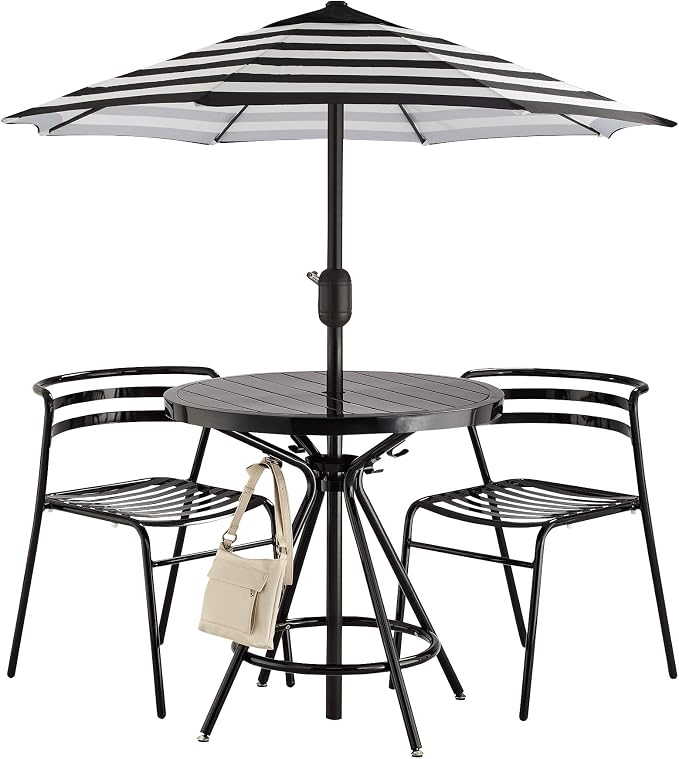 Safco 4361BL Indoor-Outdoor Table, 30" Round, Black