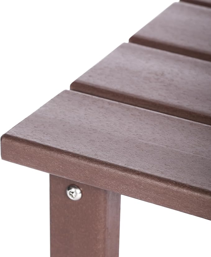 WestinTrends Malibu Kids Outdoor Patio Furniture HDPE Adirondack Square Side Table, Dark Brown