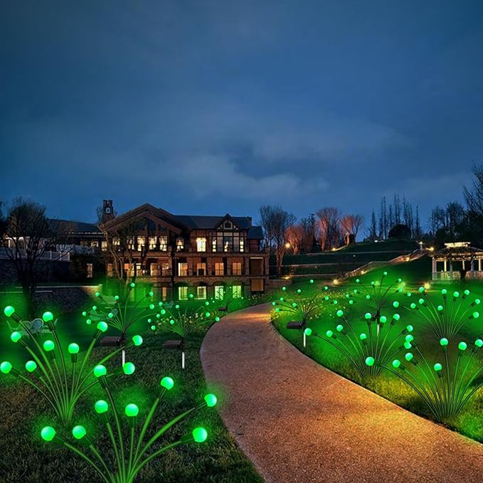 Kohlrabi Solar St Patricks Day Lights Outdoor, 10 Pack 80 LED Green Firefly Lights Waterproof, Sway by Wind, Solar Wind Swaying Light for Yard Patio Backyard Garden Flower Bed Pathway Decoration