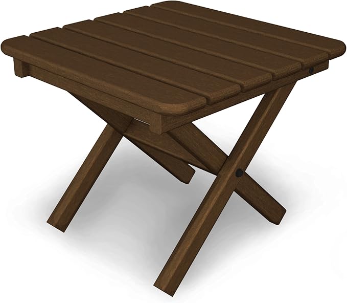 POLYWOOD ST1818TE Square 18-Inch Side Table, Teak