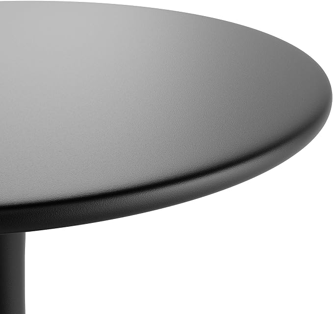 Jamesdar Kurv Commercial Grade 39 Inch Bistro Dining Table, Indoor & Outdoor, 150 lb Capacity, Steel Construction with Plastic Base Ring, Black