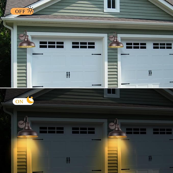 Outdoor Barn Lights Outdoor Wall Sconces Farmhouse Exterior Wall Mount Light Vintage Wall Lighting Fixture Industrial Bronze Lantern for Porch Entryway Garage Patio, 2 Pack