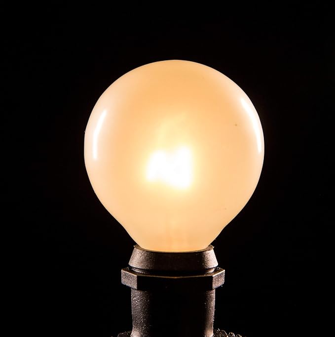 White Pearl Outdoor Patio Globe String Lights (Commercial 100 Foot 80 Socket - G50 White Pearl 2 Inch Bulbs - Black Wire)