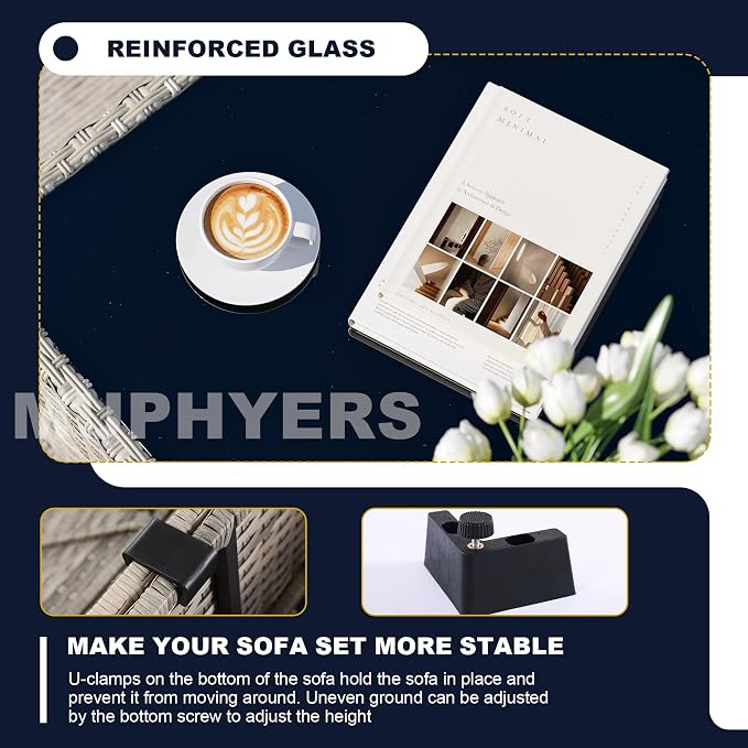 15-Piece Outdoor Patio Furniture Set with 55,000 BTU Fire Pit Table, PE Wicker Rattan Sectional Sofa Conversation Set - All-Weather Garden, Backyard Furniture, Avocado Green
