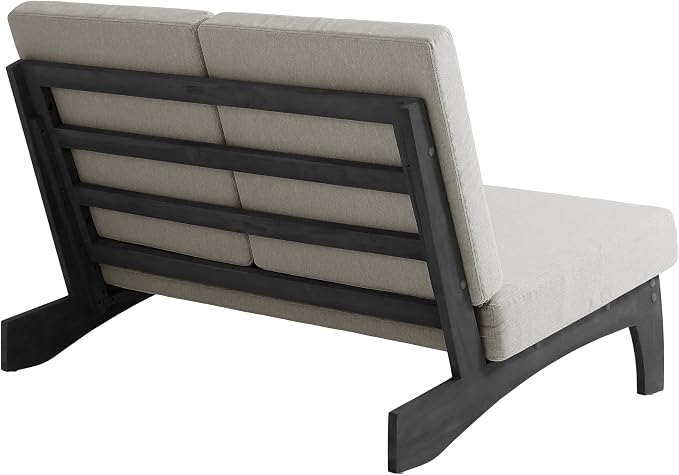 Pia Ricoo 1-Piece Patio Furniture Set, Outdoor Loveseat with 4.5-Inch Thick Cushions, All-Weather Outdoor Sofa for Backyard, Deck, Lawn - Light Camel/Dark (Split Back)