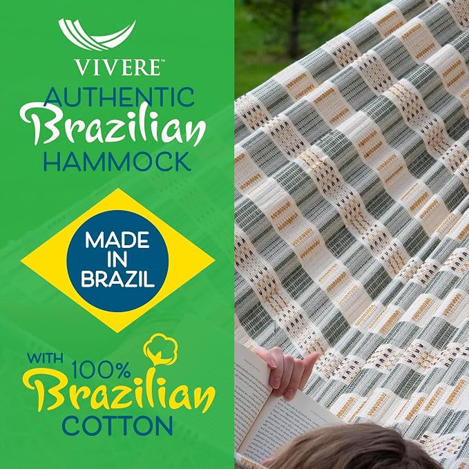 Vivere Authentic Brazilian Luxury Hammock - 450 lb Capacity (Honey Island)