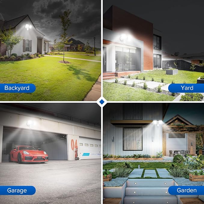 SANSI 36W 3600LM LED Motion Sensor Outdoor Light, IP65 5000K (White) | 4 Modes Motion Lights for Outside, 350W Equiv LED Flood Lights Outdoor Security Lights for Backyard, Garage, Yard, Porch