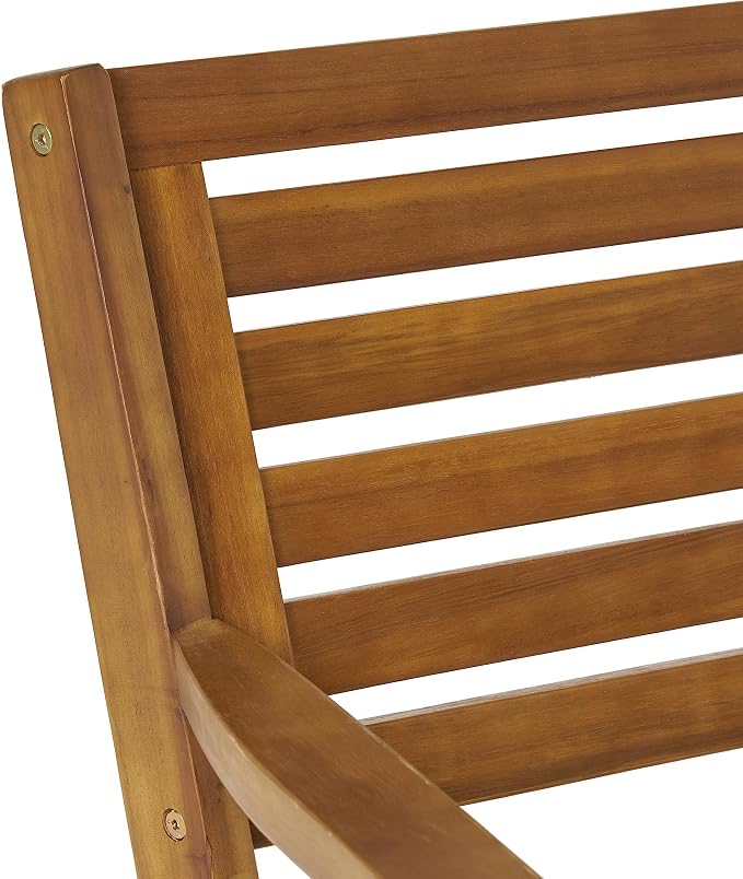 Merax 5 Piece Outdoor Dining Set for 4, Hermosa Acacia Wood Teak Finish Square Table and 4 Chairs with Beige Cushion