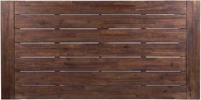 Christopher Knight Home Carlisle Outdoor Dark Brown Sandblast Finish Acacia Wood Dining Table with White Rustic Metal Finish Frame