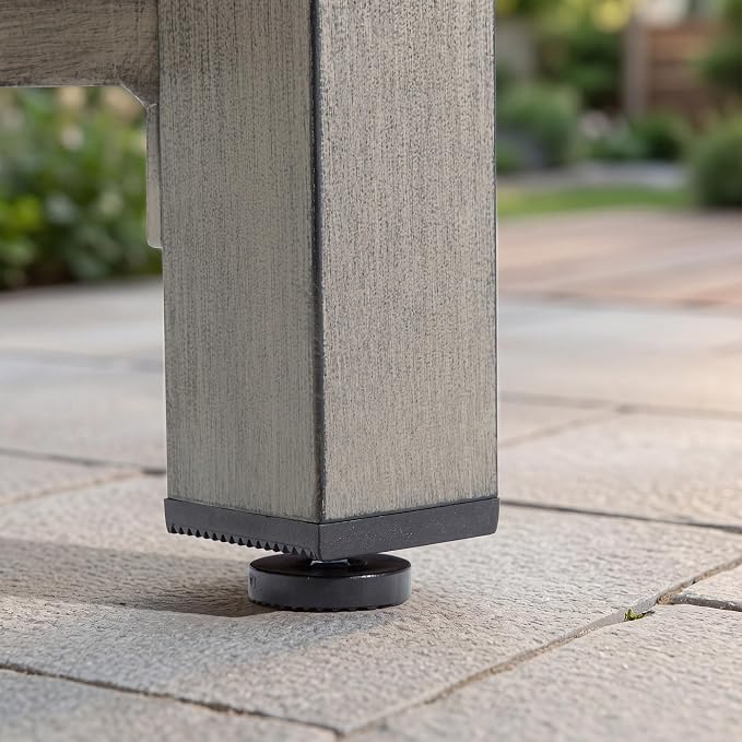 PEAK HOME FURNISHINGS Outdoor Rectangular Coffee Table with Aluminum-Honeycomb Composite Concrete Table Top