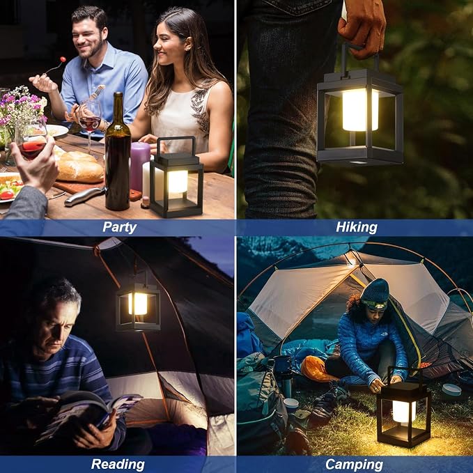 Solar Lantern Outdoor Table Lamp: Portable Hanging LED Lights - Waterproof Decorative Lights for Patio Camping