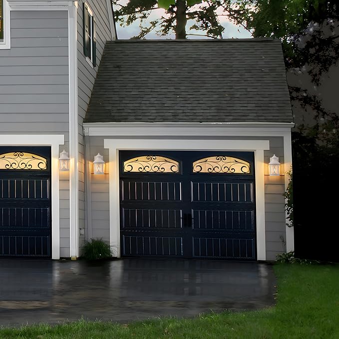 2-Pack Outdoor Wall Lights, Porch Lights, Waterproof Outdoor Wall Sconce, Exterior Light Fixture White with Clear Glass Shade for Garage Patio Front Door Balcony, 12in.