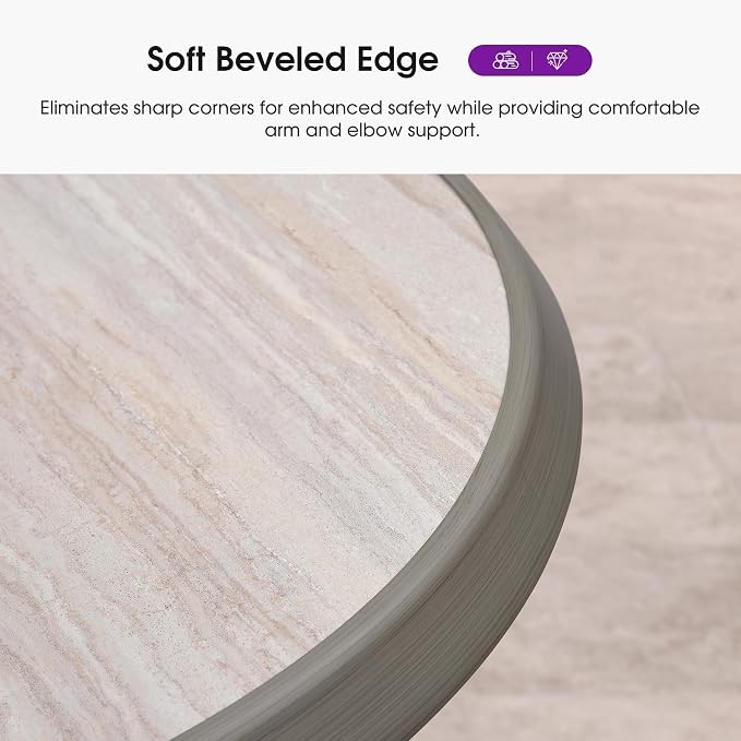 PURPLE LEAF Counter Height Table Patio Round Table Dining Coffee Kitchen Breakfast Bistro Outdoor Pub Bar Table for Garden Balcony, Champagne