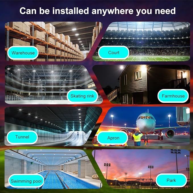 ledmo 360W LED Stadium Flood Lights Outdoor Adjustable Mount | Super Bright 42000LM 5000K LED Arena Lights Commercial Lighting Fixture for Garage Yard