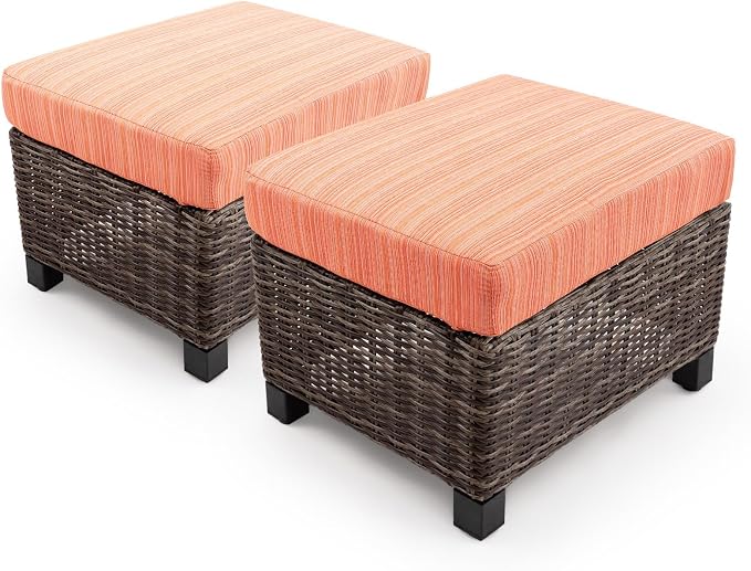 Wicker Patio Conversation Set, Outdoor Patio Furniture Set with Deep Seating, Wide Armrests & Thick Cushions, All-Weather Outdoor Furniture Set for Patio, Porch, Deck & Backyard